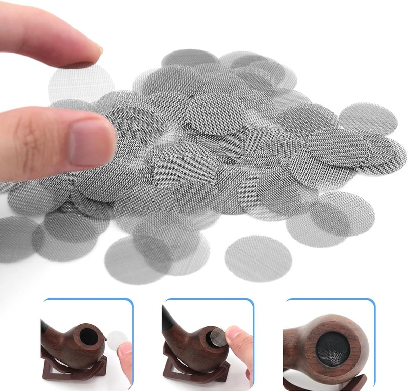 OGABEL Tobacco Pipe Tool Set（300PCS),100 Pcs 6-Inch Tobacco Pipe Cleaners,100 Pcs 3/4 Inch Pipe Screens, 100 Pcs 9mm Activated Carbon Tobacco Pipe Filters,Tobacco Pipes Accessories Gift For Men - Image 5
